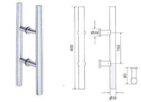 Stainless steel glass door Tube pull handle
