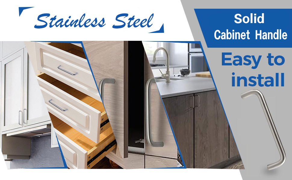 U Shape Solid Stainless Steel Furniture Cabinet Handle-L-01