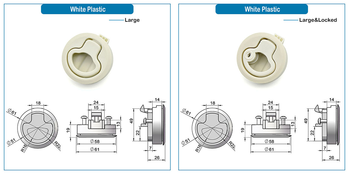 Size image for Versatile Plastic Embedded Round Handles