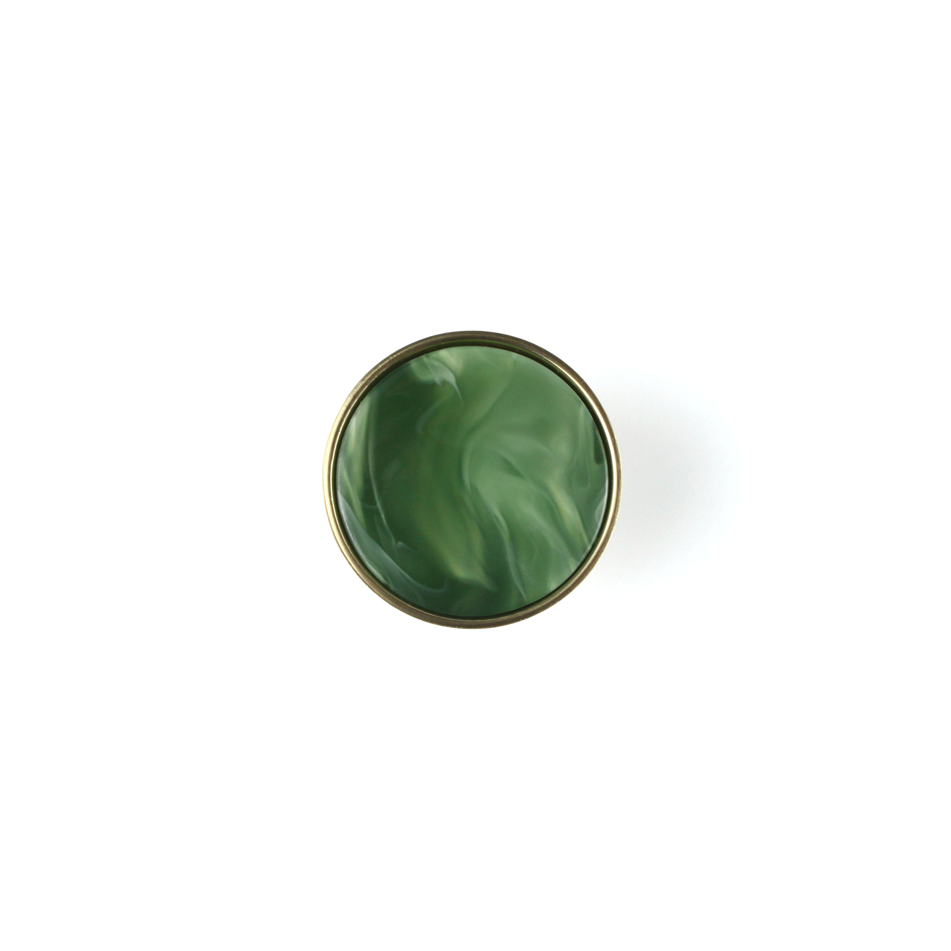 Green Shell Brass Furniture Knob - Image 4