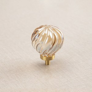 hot air balloon-shaped crystal brass furniture knob