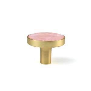 image for Pink Shell Brass Round Furniture Knob