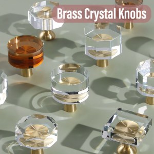 Image for brass crystal unique shape furniture knob collection