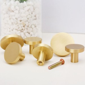 Custom Flat Round Brass Furniture Knobs