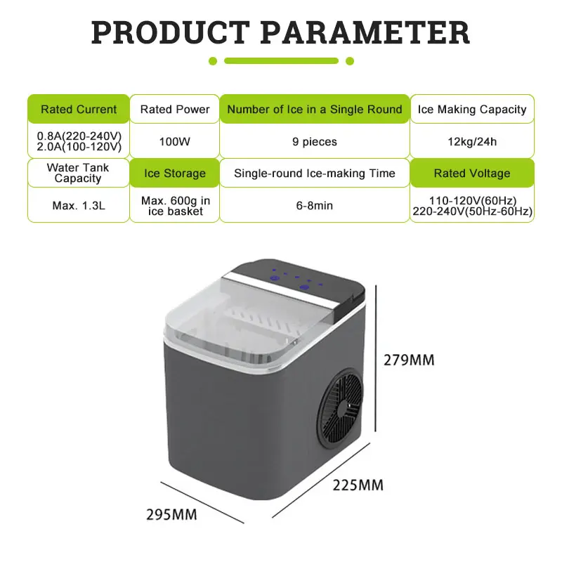 ZBE002 Home Ice Maker - Fast Ice Production, Low Noise - Image 3