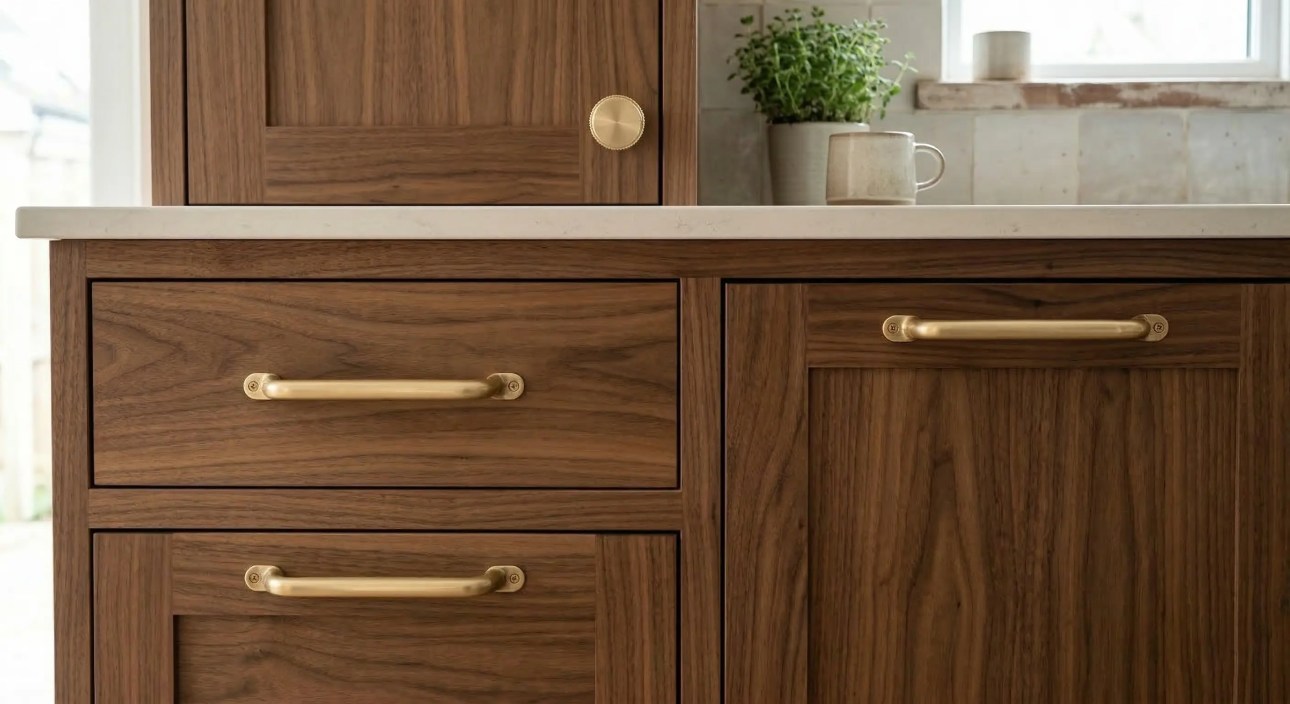 solid brass cabinet handles on kitchen cabinets